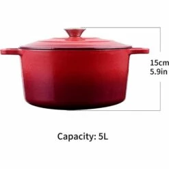 Velaze Cocotte En Fonte, Casserole Faitout Fonte Émaillée, ReVêtement Antiadhésif, Marmite En Fonte AVec CouVercle Bon Scellement, Diamètre De 25cm, Tous Feux Dont Induction, Pot à Soupe En Fonte - 5L -Accessoires de barbecue Soldes 45732988 3