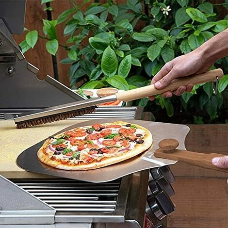 TINOR Brosse Pour Four À Pizza Brosse À Pizza En Bois Accessoires Pour Four À Pizza,Brosse De Nettoyage Pour Four À Pizza Avec Brosse À Pizza À Long Manche En Bois Accessoires 4 TINOR Brosse Pour Four À Pizza Brosse À Pizza En Bois Accessoires Pour Four À Pizza,Brosse De Nettoyage Pour Four À Pizza Avec Brosse À Pizza À Long Manche En Bois Accessoires – Image 4