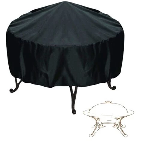 SUN FLOWER Housse De Protection Pour Brasero Rond - Étanche - Avec Cordon D'ourlet - Boucle De Dégagement Réglable - Protection UV - Protection Contre La Poussière - Pour Barbecue - 102 X 45 Cm,black 2 SUN FLOWER Housse De Protection Pour Brasero Rond - Étanche - Avec Cordon D'ourlet - Boucle De Dégagement Réglable - Protection UV - Protection Contre La Poussière - Pour Barbecue - 102 X 45 Cm,black – Image 2