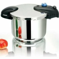 KITCHEN MOVE - ASO22-6L - Cocotte Minute A Baionnette 6L - Cuve INOX - Diametre 22 Cm Avec Panier Cuisson Vapeur