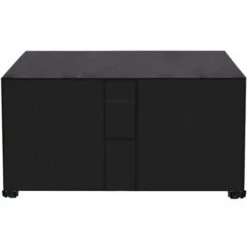 DENUOTOP Noir Housse De Table Jardin Rectangulaire Housse Salon De Jardin Imperméable, 420D Anti-UV Housse De Protection Salon Bache Table Exterieur Avec PoignéE De Transport Et FenêTre De Ventilation—190*135*90CM