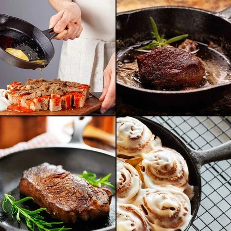 WILTEC Poêle En Fonte Feu De Bois Ø16cm Poignée Tous Types Cuisinière Outdoor Extérieure Effet Antiadhésif 2 WILTEC Poêle En Fonte Feu De Bois Ø16cm Poignée Tous Types Cuisinière Outdoor Extérieure Effet Antiadhésif – Image 2