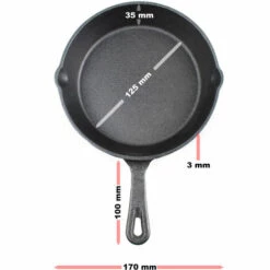 WILTEC Poêle En Fonte Feu De Bois Ø16cm Poignée Tous Types Cuisinière Outdoor Extérieure Effet Antiadhésif 9 WILTEC Poêle En Fonte Feu De Bois Ø16cm Poignée Tous Types Cuisinière Outdoor Extérieure Effet Antiadhésif -Accessoires de barbecue Soldes 46520122 5