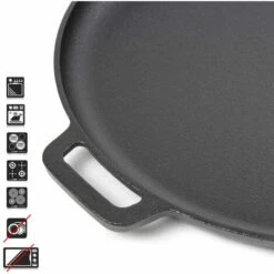 WILTEC Poêle En Fonte Feu De Bois Ø35cm Tous Types Cuisinière Outdoor Extérieure Effet Antiadhésif 7 WILTEC Poêle En Fonte Feu De Bois Ø35cm Tous Types Cuisinière Outdoor Extérieure Effet Antiadhésif -Accessoires de barbecue Soldes 46520135 3