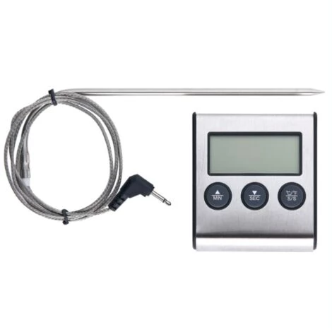 ELLE Thermomètre BBQ - Thermomètre BBQ Sonde De Cuisson Des Aliments Pour Viande Thermomètre Avec Minuterie Outil De Mesure De La Température 1 ELLE Thermomètre BBQ - Thermomètre BBQ Sonde De Cuisson Des Aliments Pour Viande Thermomètre Avec Minuterie Outil De Mesure De La Température