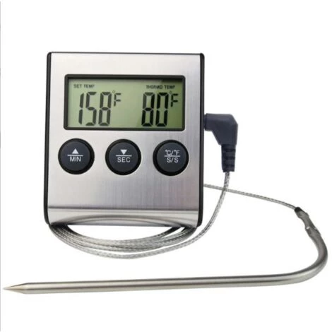 ELLE Thermomètre BBQ - Thermomètre BBQ Sonde De Cuisson Des Aliments Pour Viande Thermomètre Avec Minuterie Outil De Mesure De La Température 4 ELLE Thermomètre BBQ - Thermomètre BBQ Sonde De Cuisson Des Aliments Pour Viande Thermomètre Avec Minuterie Outil De Mesure De La Température – Image 4