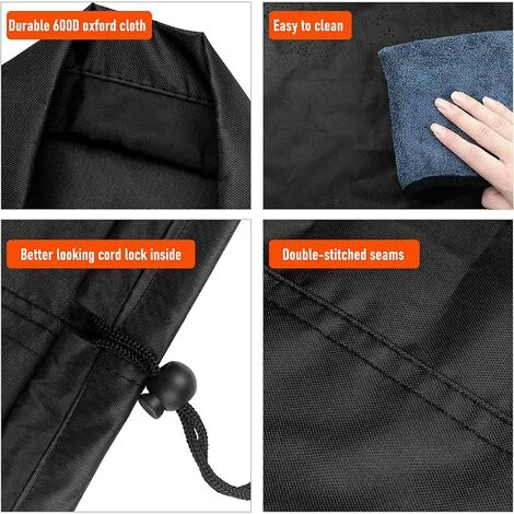 TINOR Housse De Protection Pour BraséRos Barbecue ImperméAble Rond,Coupe-Vent, RéSistant Aux UV, RéSistant à La DéChirure,Tissu Oxford 600D Housse Pour Foyer Barbecue,Housses Pour BraséRos (ø77x31cm)-Noir 3 TINOR Housse De Protection Pour BraséRos Barbecue ImperméAble Rond,Coupe-Vent, RéSistant Aux UV, RéSistant à La DéChirure,Tissu Oxford 600D Housse Pour Foyer Barbecue,Housses Pour BraséRos (ø77x31cm)-Noir – Image 3