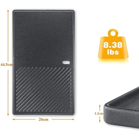 GFTIME 44,5CM 7637 Plaque De Cuisson Pour Grils à Gaz Weber Spirit E210 E220 S210 S220 (avec Boutons De Commande Avant 2 Brûleurs), Pièces De Rechange Pour Plaque De Cuisson En Fonte Pour Grils à Gaz 2 GFTIME 44,5CM 7637 Plaque De Cuisson Pour Grils à Gaz Weber Spirit E210 E220 S210 S220 (avec Boutons De Commande Avant 2 Brûleurs), Pièces De Rechange Pour Plaque De Cuisson En Fonte Pour Grils à Gaz – Image 2
