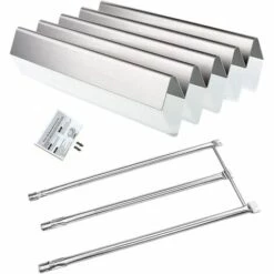 GFTIME 57CM Flavorizer Bar & 71CM Brûleur Pour Weber Spirit 300 Series 3 Brûleurs( Avec Bouton De Commande Latéral), Spirit E310 E320, Weber 700 900, Pour Weber 7508, 7537 Pièces De Rechange Plaque Chauffante En Acier Inoxydable