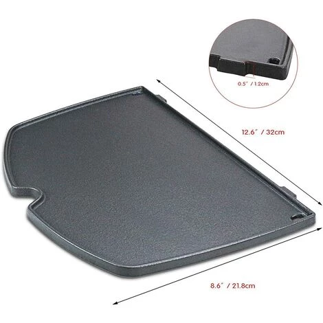 GFTIME 32 X 21,8 CM 6558 Plancha En Fonte De Cuisson Pour Modèles De Gril Weber Q100, Q120, Q140 Q1000, Q1200, Q1400, Plaque De Cuisson Pour Barbecue Gril à Gaz Pièces De Rechange, Paquet 1 2 GFTIME 32 X 21,8 CM 6558 Plancha En Fonte De Cuisson Pour Modèles De Gril Weber Q100, Q120, Q140 Q1000, Q1200, Q1400, Plaque De Cuisson Pour Barbecue Gril à Gaz Pièces De Rechange, Paquet 1 – Image 2