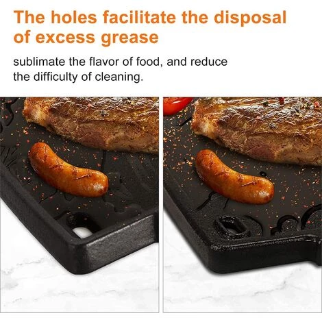 GFTIME 32 X 21,8 CM 6558 Plancha En Fonte De Cuisson Pour Modèles De Gril Weber Q100, Q120, Q140 Q1000, Q1200, Q1400, Plaque De Cuisson Pour Barbecue Gril à Gaz Pièces De Rechange, Paquet 1 4 GFTIME 32 X 21,8 CM 6558 Plancha En Fonte De Cuisson Pour Modèles De Gril Weber Q100, Q120, Q140 Q1000, Q1200, Q1400, Plaque De Cuisson Pour Barbecue Gril à Gaz Pièces De Rechange, Paquet 1 – Image 4