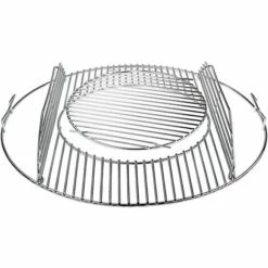 GFTIME Ø 54,5cm 8835 Barbecue Grille De Cuisson Pour Grilles à Charbon Weber Ø 57CM, Grilles De Cuisson Remplacement à Charnière Pour Gourmet BBQ System, Wok Et Grille à Brûler