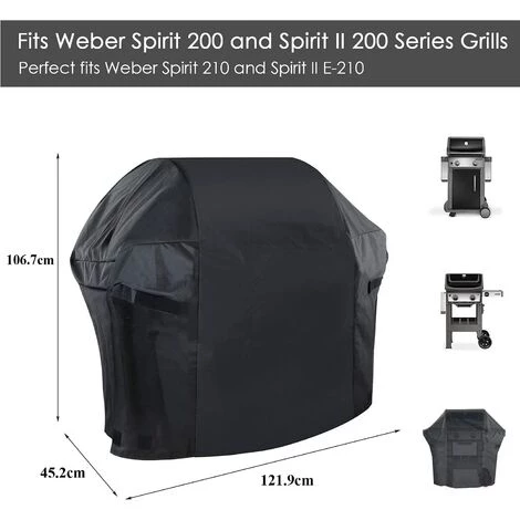 GFTIME 122 L X 45 P X 107 H Cm 7138 Housse De Barbecue Pour Barbecues à Gaz Weber Spirit 200 & Spirit II 200 2 Brûleurs Series Spirit E210/ S210/ E220/ S220, Char-Broil, Brinkmann, JennAir, Platinum 600D Housse De 48" Gril à Gaz Pièces De Rechange 2 GFTIME 122 L X 45 P X 107 H Cm 7138 Housse De Barbecue Pour Barbecues à Gaz Weber Spirit 200 & Spirit II 200 2 Brûleurs Series Spirit E210/ S210/ E220/ S220, Char-Broil, Brinkmann, JennAir, Platinum 600D Housse De 48" Gril à Gaz Pièces De Rechange – Image 2