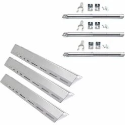 GFTIME Replacement Tubular Burner Insulation Kit 3 Tunable Stainless Steel Burners With 3 Hot Plate Grid Components For Fireplus Fire Mountain Campingaz Cosmogrill And Other Grid Models
