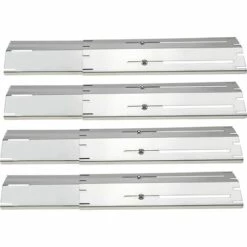 GFTIME 30cm à 53cm Plaque Chauffante Universelle Réglable Pièce Pour La Plupart Des Modèles De Gril à Gaz, Pièce De Rechange Universelle Pour Gril à Gaz Plaque De Diffuseur De Chaleur En Acier Inoxydable, Paquet De 4