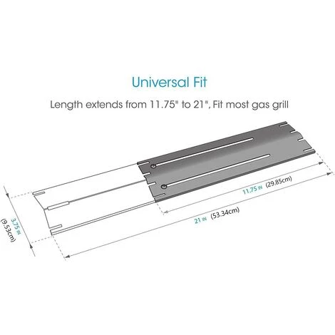 GFTIME 30cm à 53cm Plaque Chauffante Universelle Réglable Pièce Pour La Plupart Des Modèles De Gril à Gaz, Pièce De Rechange Universelle Pour Gril à Gaz Plaque De Diffuseur De Chaleur En Acier Inoxydable, Paquet De 4 2 GFTIME 30cm à 53cm Plaque Chauffante Universelle Réglable Pièce Pour La Plupart Des Modèles De Gril à Gaz, Pièce De Rechange Universelle Pour Gril à Gaz Plaque De Diffuseur De Chaleur En Acier Inoxydable, Paquet De 4 – Image 2
