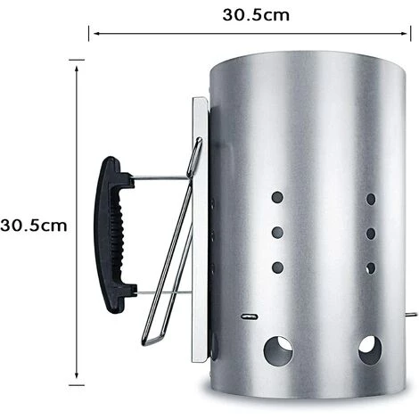 GFTIME Ø19cm 30cm H Cheminée D'allumage Pour Barbecue à Charbon De Bois, Pour Weber 7416 Ou Autres Barbecues Au Charbon, Démarreur De Cheminée Avec Poignée De Sécurité Allume-feu BBQ, Démarreur Rapide Au Charbon Pour Les Grillades 2 GFTIME Ø19cm 30cm H Cheminée D'allumage Pour Barbecue à Charbon De Bois, Pour Weber 7416 Ou Autres Barbecues Au Charbon, Démarreur De Cheminée Avec Poignée De Sécurité Allume-feu BBQ, Démarreur Rapide Au Charbon Pour Les Grillades – Image 2