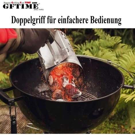 GFTIME Ø19cm 30cm H Cheminée D'allumage Pour Barbecue à Charbon De Bois, Pour Weber 7416 Ou Autres Barbecues Au Charbon, Démarreur De Cheminée Avec Poignée De Sécurité Allume-feu BBQ, Démarreur Rapide Au Charbon Pour Les Grillades 5 GFTIME Ø19cm 30cm H Cheminée D'allumage Pour Barbecue à Charbon De Bois, Pour Weber 7416 Ou Autres Barbecues Au Charbon, Démarreur De Cheminée Avec Poignée De Sécurité Allume-feu BBQ, Démarreur Rapide Au Charbon Pour Les Grillades – Image 5