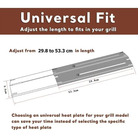 GFTIME 30cm à 53cm Plaque De Diffuseur De Chaleur Universelle De Barbecue Réglable En Porcelaine Emaillée Pour Barbecue Grill à Gaz Char-Broil, Nexgrill, Brinkmann, Backyard Barre Aromatisante Lot De 2 2 GFTIME 30cm à 53cm Plaque De Diffuseur De Chaleur Universelle De Barbecue Réglable En Porcelaine Emaillée Pour Barbecue Grill à Gaz Char-Broil, Nexgrill, Brinkmann, Backyard Barre Aromatisante Lot De 2 – Image 2