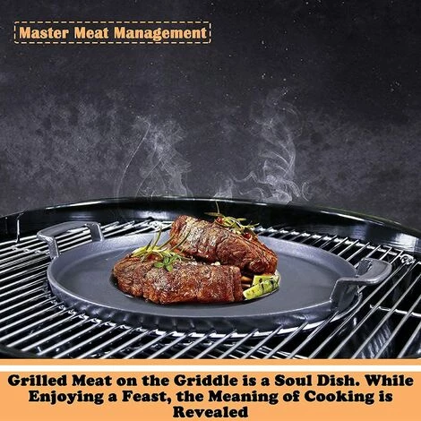GFTIME Ø 31cm Rond Plaque à Griller En Fonte Pour Weber 57 Cm Kettle Charcoal Grill, Weber Gourmet BBQ System, Weber One-Touch, Poêle En Fonte à Grillades Pièce De Rechange 4 GFTIME Ø 31cm Rond Plaque à Griller En Fonte Pour Weber 57 Cm Kettle Charcoal Grill, Weber Gourmet BBQ System, Weber One-Touch, Poêle En Fonte à Grillades Pièce De Rechange – Image 4