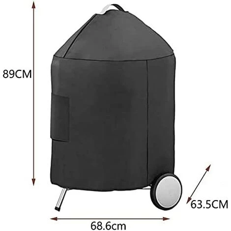 GFTIME 63,5 X 68,6 X 89 Cm 7150 Housse Pour Barbecue Weber 57CM Charcoal Grills, Housse De Protection Grils à Charbon De Rechange, 600D étanche Et Résistant Aux UV, Résistant à La Déchirure, Noir 2 GFTIME 63,5 X 68,6 X 89 Cm 7150 Housse Pour Barbecue Weber 57CM Charcoal Grills, Housse De Protection Grils à Charbon De Rechange, 600D étanche Et Résistant Aux UV, Résistant à La Déchirure, Noir – Image 2