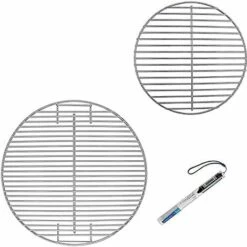 GFTIME 7432 7440 Grille De Cuisson Et Grille à Charbon Pour Grils à Charbon Weber 47 Cm, Weber One-Touch, Bar-B-Kettle, Smokey Mountain Cooker Smoker, Jumbo Joe, Original Kettle, Avec 1 Thermomètre