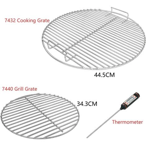 GFTIME 7432 7440 Grille De Cuisson Et Grille à Charbon Pour Grils à Charbon Weber 47 Cm, Weber One-Touch, Bar-B-Kettle, Smokey Mountain Cooker Smoker, Jumbo Joe, Original Kettle, Avec 1 Thermomètre 2 GFTIME 7432 7440 Grille De Cuisson Et Grille à Charbon Pour Grils à Charbon Weber 47 Cm, Weber One-Touch, Bar-B-Kettle, Smokey Mountain Cooker Smoker, Jumbo Joe, Original Kettle, Avec 1 Thermomètre – Image 2