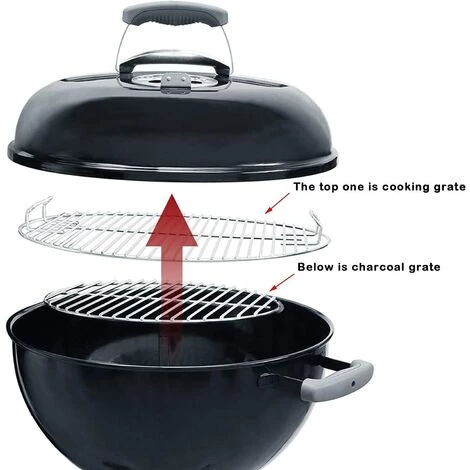 GFTIME 7432 7440 Grille De Cuisson Et Grille à Charbon Pour Grils à Charbon Weber 47 Cm, Weber One-Touch, Bar-B-Kettle, Smokey Mountain Cooker Smoker, Jumbo Joe, Original Kettle, Avec 1 Thermomètre 4 GFTIME 7432 7440 Grille De Cuisson Et Grille à Charbon Pour Grils à Charbon Weber 47 Cm, Weber One-Touch, Bar-B-Kettle, Smokey Mountain Cooker Smoker, Jumbo Joe, Original Kettle, Avec 1 Thermomètre – Image 4