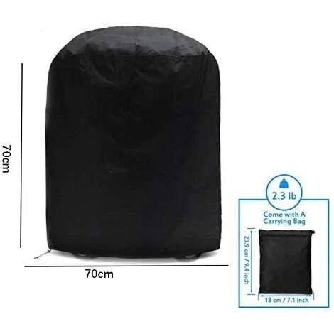 Housse Barbecue Bâche De Protection BBQ Couverture De Gril Anti-UV/Anti-l'eau/Anti-l'humidité Imperméable Extérieur Barbecue Grill Noir Pour Weber, Holland, Triomphe-70 X 70cm 2 Housse Barbecue Bâche De Protection BBQ Couverture De Gril Anti-UV/Anti-l'eau/Anti-l'humidité Imperméable Extérieur Barbecue Grill Noir Pour Weber, Holland, Triomphe-70 X 70cm – Image 2