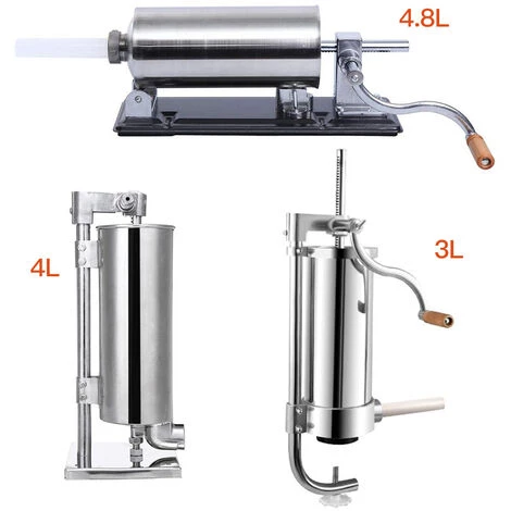 DAZHOM Poussoir �� Saucisses Viande 3.6 L Machine �� Saucisse Remplissage De Saucisse En Acier Inoxydable Avec 4 X Tubes 5 DAZHOM Poussoir �� Saucisses Viande 3.6 L Machine �� Saucisse Remplissage De Saucisse En Acier Inoxydable Avec 4 X Tubes – Image 5