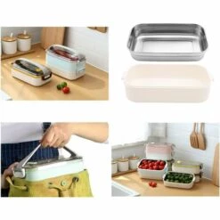 TINOR 2 Couches Boîte à Lunch En Acier Inoxydable Portable Thermique Boîtes à Bento Boîte à Lunch Isolée Lunch Box Isotherme Conteneurs De Stockage Des Aliments Pour École Bureau 1.6L Bleu 8 TINOR 2 Couches Boîte à Lunch En Acier Inoxydable Portable Thermique Boîtes à Bento Boîte à Lunch Isolée Lunch Box Isotherme Conteneurs De Stockage Des Aliments Pour École Bureau 1.6L Bleu -Accessoires de barbecue Soldes 48012790 4