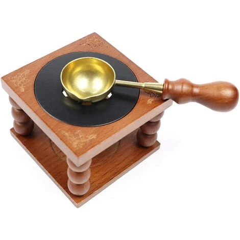 Kueatily Réchauffeur De Sceau De Cire, Chauffe-cire De Scellage Avec Cuillère De Fusion Et Bougie 1 Kueatily Réchauffeur De Sceau De Cire, Chauffe-cire De Scellage Avec Cuillère De Fusion Et Bougie