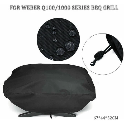 VERSAILLESFR Barbecue à Gaz BBQ Convient Housses Pour Barbecue Pour Weber Baby Q, Q100 Et Q1000 Grills à Gaz, Noir, Versailles 4 VERSAILLESFR Barbecue à Gaz BBQ Convient Housses Pour Barbecue Pour Weber Baby Q, Q100 Et Q1000 Grills à Gaz, Noir, Versailles – Image 4