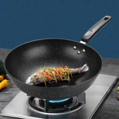 LANGRAY Poêle à Frire Antiadhésive 30 Cm, Revêtement De Granit, Poele Antiadhesive 28CM Casseroles En Pierre, Poeles Induction(φ30cm) -Accessoires de barbecue Soldes 49309596 3