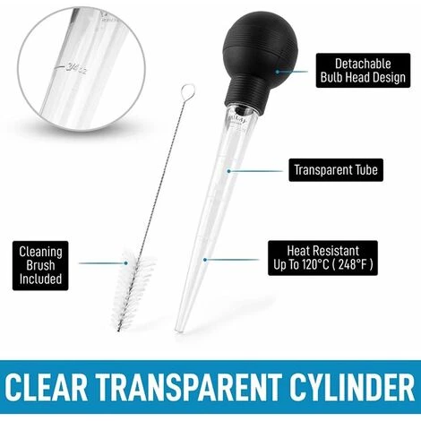 READCLY Sans BPA, Poire à Dinde De Qualité Professionnelle. Poires à Bulbe Extra Larges De 11,7 Pouces Avec Lignes De Mesure, Parfaites Pour La Cuisson De Viandes Juteuses Et Tendres. Meilleure Seringue à Arroser à Succion En Plastique, Ustensiles De Cuisine Et F 2 READCLY Sans BPA, Poire à Dinde De Qualité Professionnelle. Poires à Bulbe Extra Larges De 11,7 Pouces Avec Lignes De Mesure, Parfaites Pour La Cuisson De Viandes Juteuses Et Tendres. Meilleure Seringue à Arroser à Succion En Plastique, Ustensiles De Cuisine Et F – Image 2