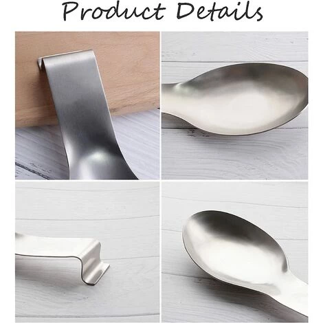 DKSFJKL Repose-cuillère En Acier Inoxydable Pour Comptoir De Cuisine, Accessoires De Cuisine, Spatule, Louche, Brosse (argent) 4 DKSFJKL Repose-cuillère En Acier Inoxydable Pour Comptoir De Cuisine, Accessoires De Cuisine, Spatule, Louche, Brosse (argent) – Image 4