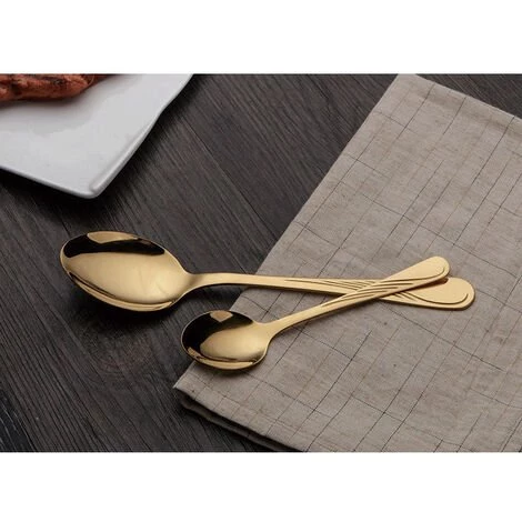 ZHUOXUAN 30 Pièces Couverts De Luxe En Or Coutellerie En Acier Inoxydable Dîner Or Couteau Fourchette Cuillère Vaisselle 4 ZHUOXUAN 30 Pièces Couverts De Luxe En Or Coutellerie En Acier Inoxydable Dîner Or Couteau Fourchette Cuillère Vaisselle – Image 4