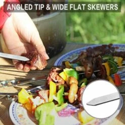 ZHUOXUAN Brochettes Pour Barbecue Inox 10 Pics Brochettes Plates Larges Pique Pour Kebab Viande Fruits Légumes Sûr, Durable Et Réutilisable Pour BBQ Accessoires 43 Cm+1 Brosse En Silicone 7 ZHUOXUAN Brochettes Pour Barbecue Inox 10 Pics Brochettes Plates Larges Pique Pour Kebab Viande Fruits Légumes Sûr, Durable Et Réutilisable Pour BBQ Accessoires 43 Cm+1 Brosse En Silicone -Accessoires de barbecue Soldes 51457303 3