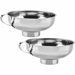 LITZEE Entonnoir à Confiture En Acier Inoxydable – Entonnoir Avec Anse – Aide Au Remplissage Pour Verres – Entonnoir En Métal Ø 14 Cm, Ouverture Ø 6,4 Cm – Aide Au Remplissage – Accessoires De Cuisine