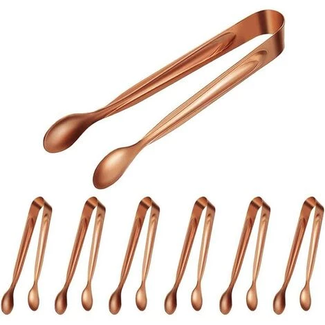 LITZEE Lot De 8 Pinces à Sucre En Acier Inoxydable Pour Mariage, Fête, Bar, Barbecue, Pique-Nique (Or Rose) 1 LITZEE Lot De 8 Pinces à Sucre En Acier Inoxydable Pour Mariage, Fête, Bar, Barbecue, Pique-Nique (Or Rose)