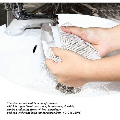 LITZEE 16 Pcs Antiadhésif Vapeur Maille Réutilisable Silicone Rond Dim Sum Vapeur Maille Vapeur Tapis Pour Vapeur Panier Cuisine Légumes Riz 20 Cm 30 Cm 4 LITZEE 16 Pcs Antiadhésif Vapeur Maille Réutilisable Silicone Rond Dim Sum Vapeur Maille Vapeur Tapis Pour Vapeur Panier Cuisine Légumes Riz 20 Cm 30 Cm – Image 4