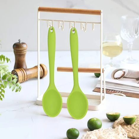 LITZEE 2 Pièces Cuillère De Service, Cuillere En Silicone Cuisine, Cuillère à Mélanger En Silicone, Cuillere Cuisine Plastique Utilisé Pour La Cuisine, La Cuisson, Le Mélange Et Servir (Vert) 4 LITZEE 2 Pièces Cuillère De Service, Cuillere En Silicone Cuisine, Cuillère à Mélanger En Silicone, Cuillere Cuisine Plastique Utilisé Pour La Cuisine, La Cuisson, Le Mélange Et Servir (Vert) – Image 4