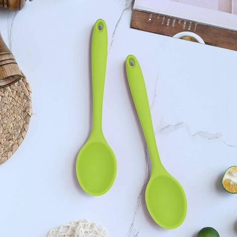 LITZEE 2 Pièces Cuillère De Service, Cuillere En Silicone Cuisine, Cuillère à Mélanger En Silicone, Cuillere Cuisine Plastique Utilisé Pour La Cuisine, La Cuisson, Le Mélange Et Servir (Vert) 5 LITZEE 2 Pièces Cuillère De Service, Cuillere En Silicone Cuisine, Cuillère à Mélanger En Silicone, Cuillere Cuisine Plastique Utilisé Pour La Cuisine, La Cuisson, Le Mélange Et Servir (Vert) – Image 5