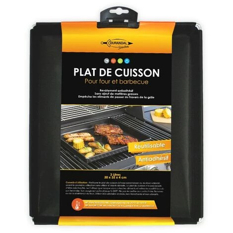 Durandal Selection Plaque Barbecue 3 Litres | Grand Plat De Cuisson Barbecue | Plaque Four Antiadhésive| Plaque De Cuisson Four - Noir 2 Durandal Selection Plaque Barbecue 3 Litres | Grand Plat De Cuisson Barbecue | Plaque Four Antiadhésive| Plaque De Cuisson Four - Noir – Image 2