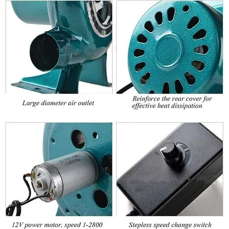 TINOR Ventilateur Électrique à Vitesse Variable 220V - Ventilateur De Barbecues Ventilateur De Forge à Charbon - Refroidissement Rapide à Faible Bruit Et Forte Puissance Pour Barbecue 3 TINOR Ventilateur Électrique à Vitesse Variable 220V - Ventilateur De Barbecues Ventilateur De Forge à Charbon - Refroidissement Rapide à Faible Bruit Et Forte Puissance Pour Barbecue – Image 3
