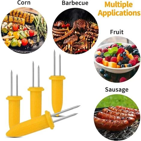KARTOKNER 20 Pcs Brochette De Maïs Support à Epis Maïs En Acier Inoxydable Brochettes Epis Maïs Pour La Cuisine Maison Pique-Niques BBQ Grill Cuisine Fourchettes à Fruit 2 KARTOKNER 20 Pcs Brochette De Maïs Support à Epis Maïs En Acier Inoxydable Brochettes Epis Maïs Pour La Cuisine Maison Pique-Niques BBQ Grill Cuisine Fourchettes à Fruit – Image 2