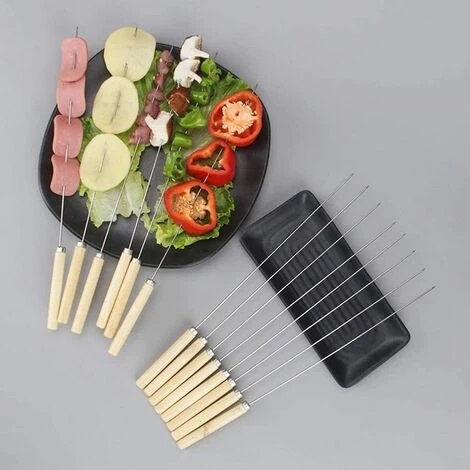 KARTOKNER Brochettes De Barbecue En Acier Inoxydable Avec Poignée En Bois Réutilisable Bâtons Barbecue Griller Pour Viande Légumes Aiguille à Rôtir Brochettes Pour Pique-Nique En Plein Camping 20 Pièces 2 KARTOKNER Brochettes De Barbecue En Acier Inoxydable Avec Poignée En Bois Réutilisable Bâtons Barbecue Griller Pour Viande Légumes Aiguille à Rôtir Brochettes Pour Pique-Nique En Plein Camping 20 Pièces – Image 2