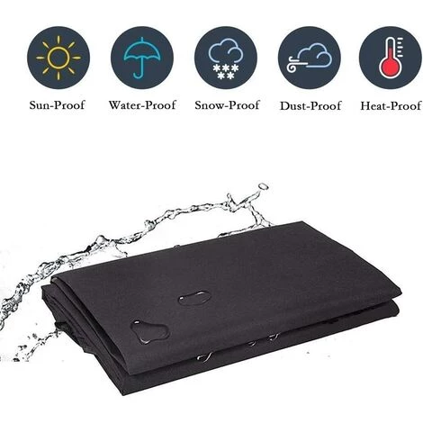 QERSTA Housse Barbecue Couverture De Barbecue Bâche De Protection BBQ Anti-UV Anti-l'eau Anti-l'humidité Avec Sac De Rangement Noir Pour Weber, Holland (145 X 61 X 117cm) 2 QERSTA Housse Barbecue Couverture De Barbecue Bâche De Protection BBQ Anti-UV Anti-l'eau Anti-l'humidité Avec Sac De Rangement Noir Pour Weber, Holland (145 X 61 X 117cm) – Image 2
