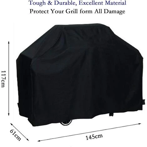 QERSTA Housse Barbecue Couverture De Barbecue Bâche De Protection BBQ Anti-UV Anti-l'eau Anti-l'humidité Avec Sac De Rangement Noir Pour Weber, Holland (145 X 61 X 117cm) 3 QERSTA Housse Barbecue Couverture De Barbecue Bâche De Protection BBQ Anti-UV Anti-l'eau Anti-l'humidité Avec Sac De Rangement Noir Pour Weber, Holland (145 X 61 X 117cm) – Image 3