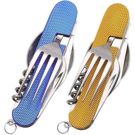 KARTOKNER Kit Couverts De Camping 6 En 1 En Acier Inoxydable Pliant Coutellerie Camping Couverts Set Ensemble De Voyage En Plein Air Couverts Kit Vaisselle Amovible Appliquer Sur Randonnée Voyage Pique-Nique Festival 1 KARTOKNER Kit Couverts De Camping 6 En 1 En Acier Inoxydable Pliant Coutellerie Camping Couverts Set Ensemble De Voyage En Plein Air Couverts Kit Vaisselle Amovible Appliquer Sur Randonnée Voyage Pique-Nique Festival